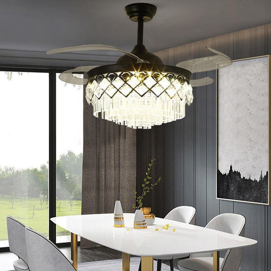 42" Diamond-Shaped Crystal Celing Fan with LED Lights DS-FR29