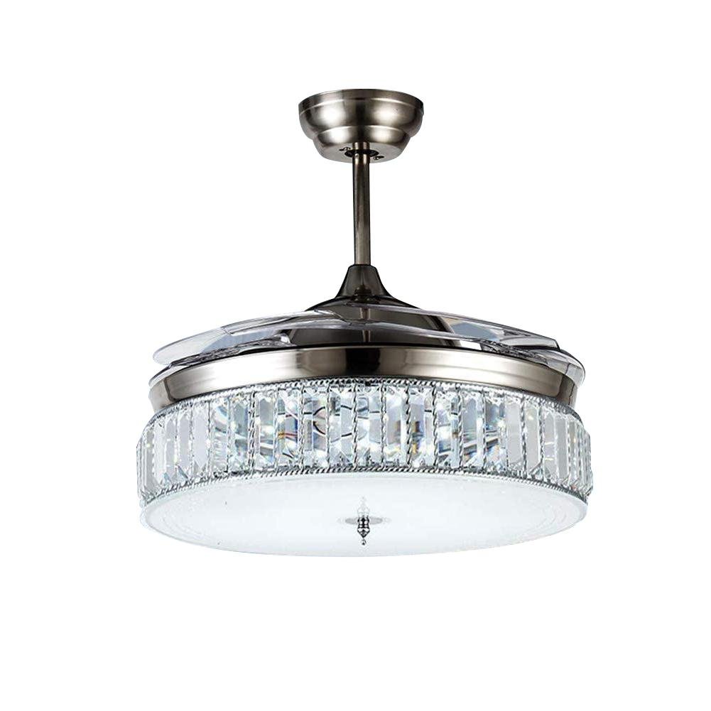 36" Silver Crystal Fan Chandelier DS-LN106