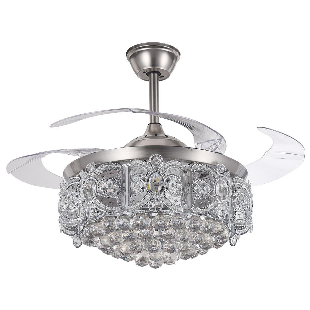 42" Silver Crystal Celing Fan with LED Lights DS-FH41