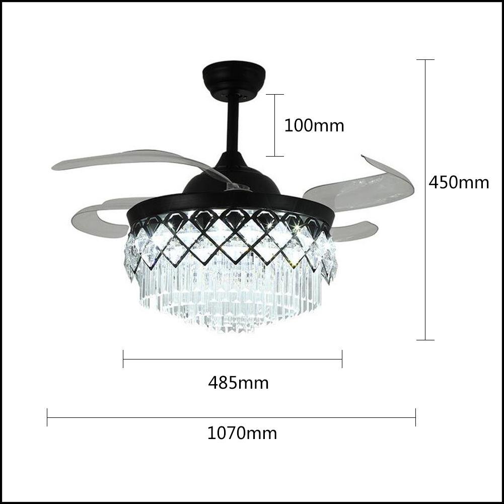 42" Diamond-Shaped Crystal Celing Fan with LED Lights DS-FR29