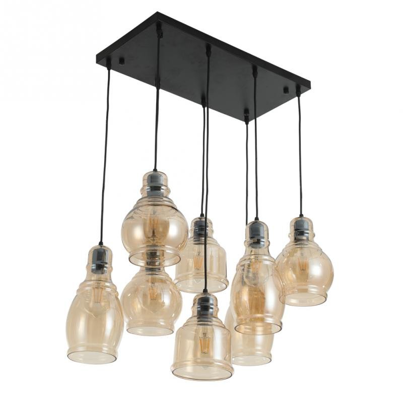 8-Light Brandy Glass Chandelier DS-FM24
