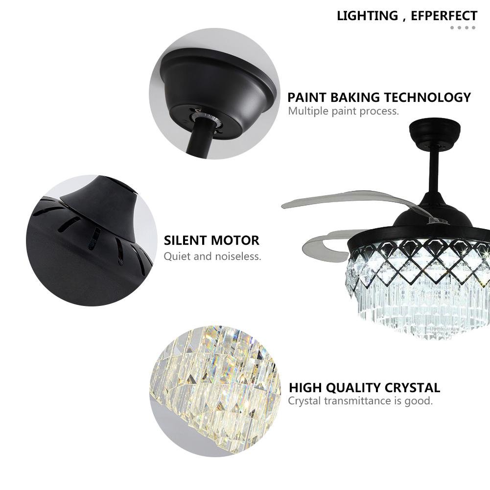 42" Diamond-Shaped Crystal Celing Fan with LED Lights DS-FR29