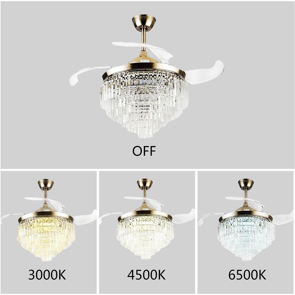 42" Luxury Crystal Celing Fan with LED Lights (110v) DS-FR18