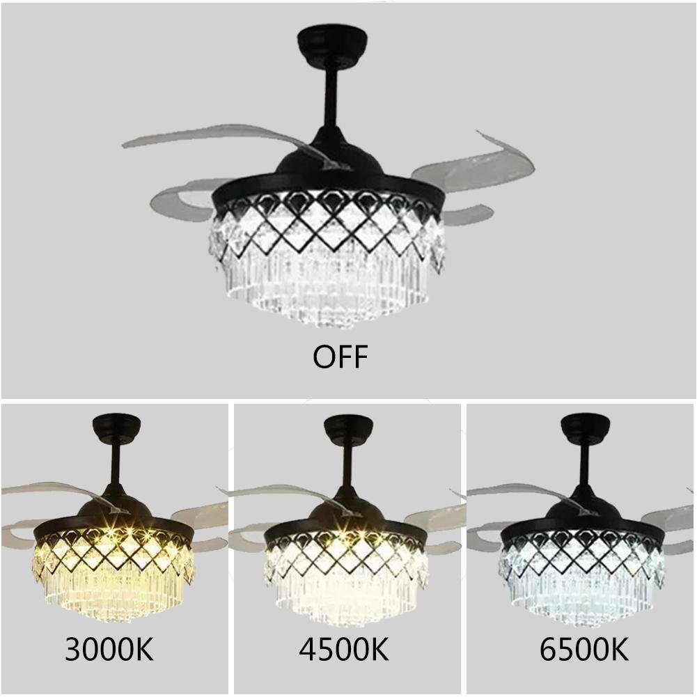 42" Diamond-Shaped Crystal Celing Fan with LED Lights DS-FR29
