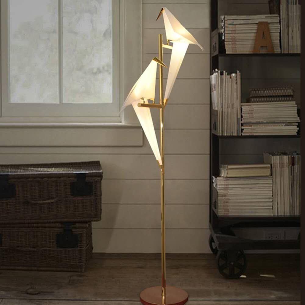 68" High Origami Crane Bird Floor Lamp DS-LN63
