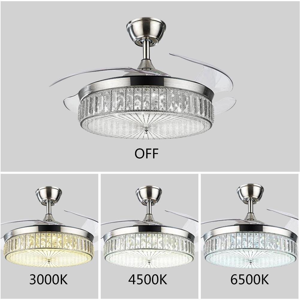 36" Silver Crystal Fan Chandelier DS-LN106