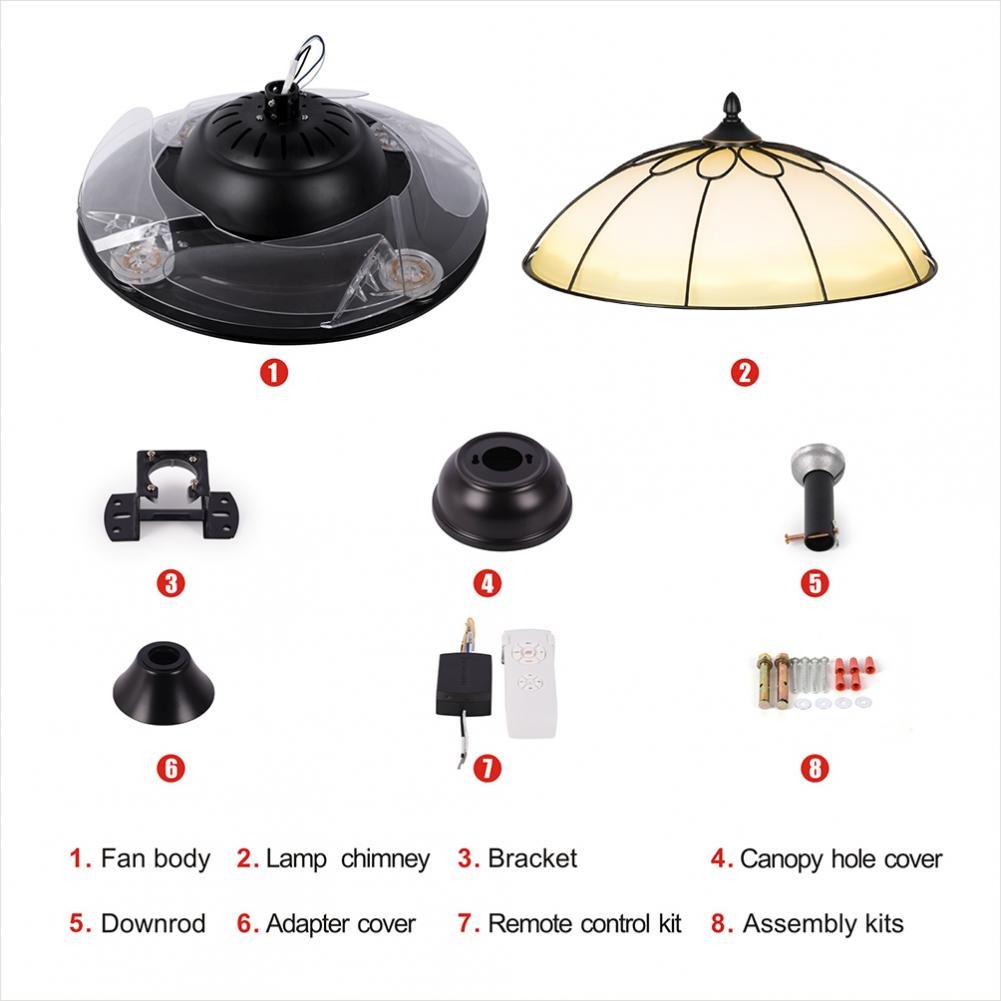 42" Retro Stealth Ceiling Fan with Light (110v) DS-FZ181
