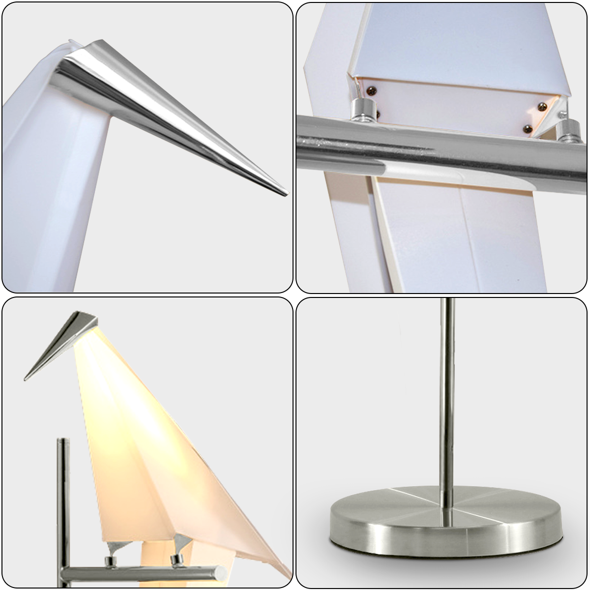 63"Thousand Origami Crane Floor Lamp Silver DS-SL65