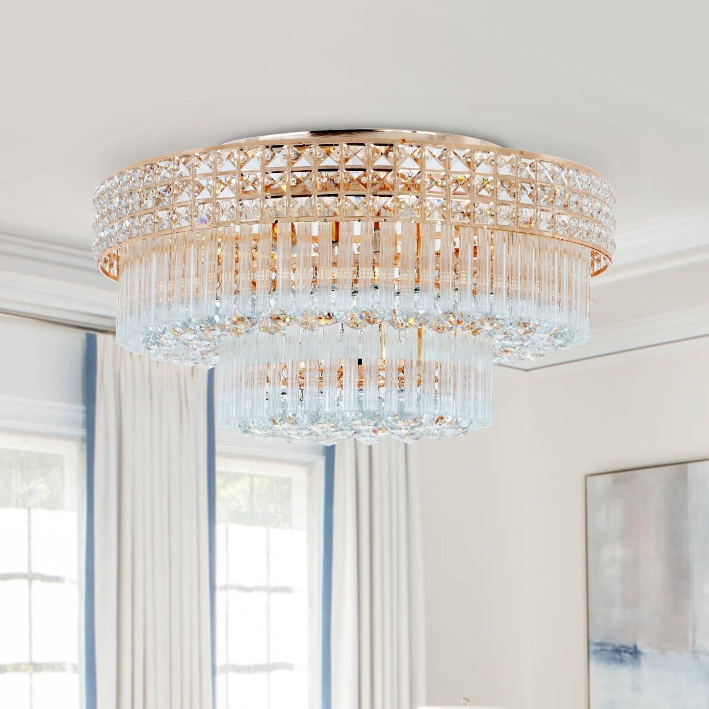 23.6" Modern Remote ControlledK9 Crystal Chandelier