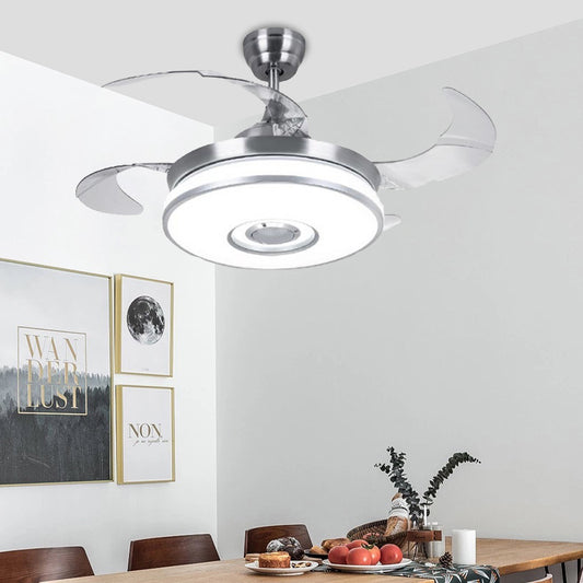 Bluetooth Music Play Ceiling Fan Brush Nickel DS-FZ115