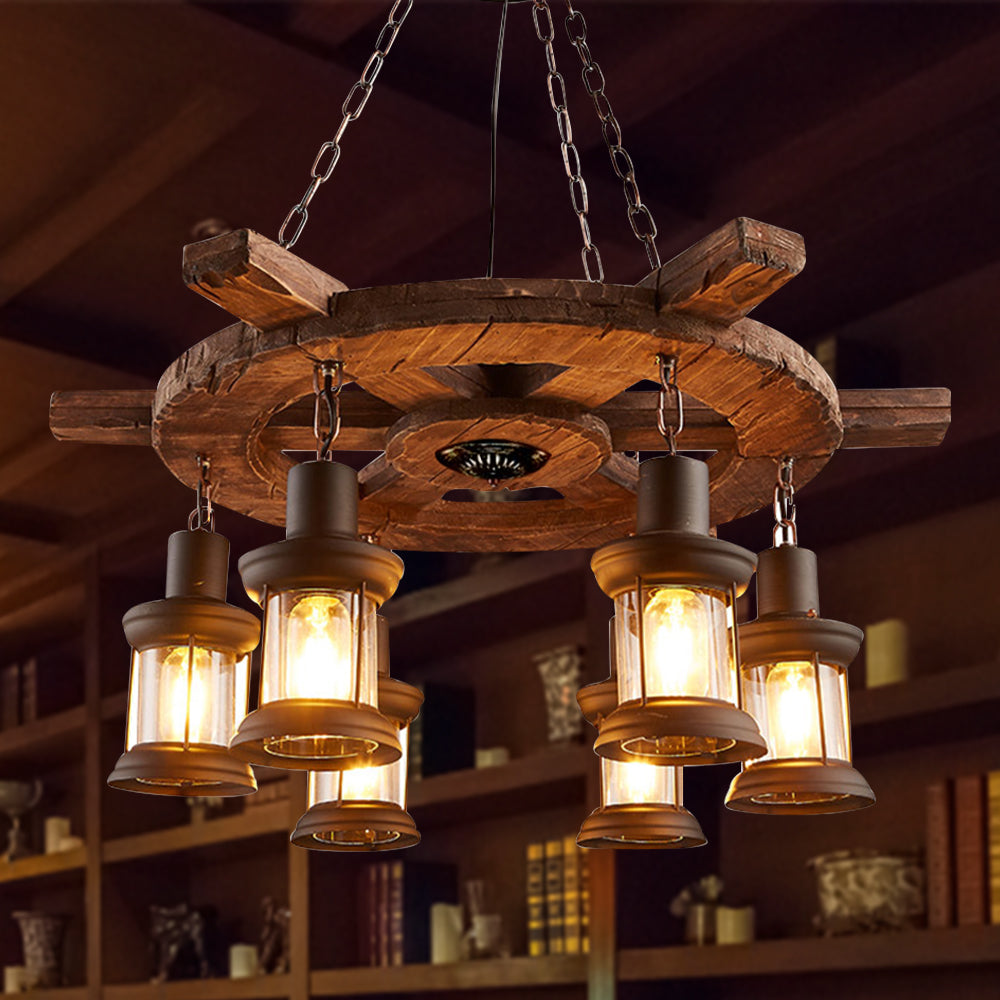 6-Light Vintage Woodwork Rudder DS-DR16