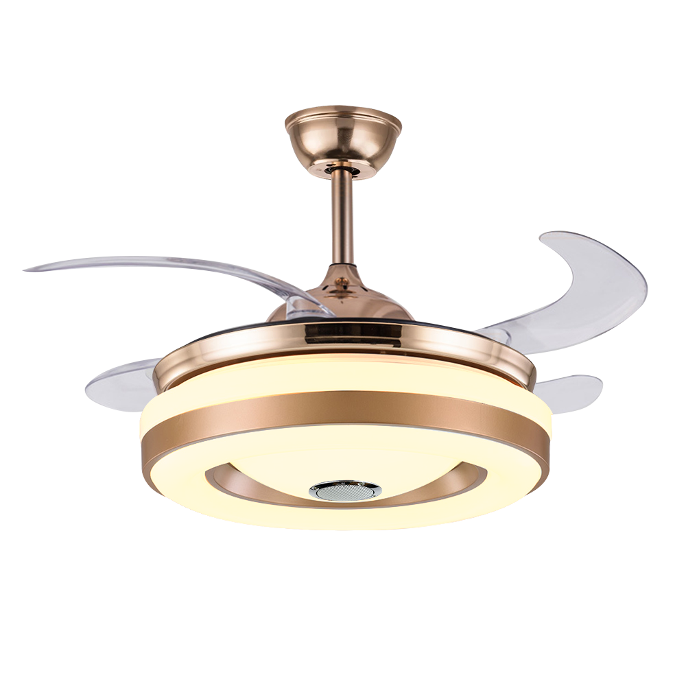42" Modern Invisible Colorful Bluetooth Music Ceiling Fan with Light DS-FZ149
