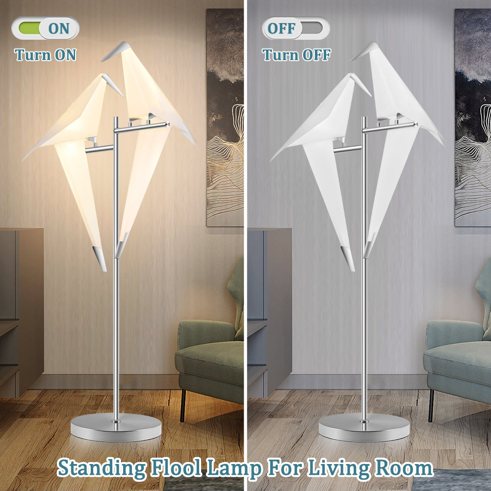 68" High Origami Crane Bird Floor Lamp DS-LN63