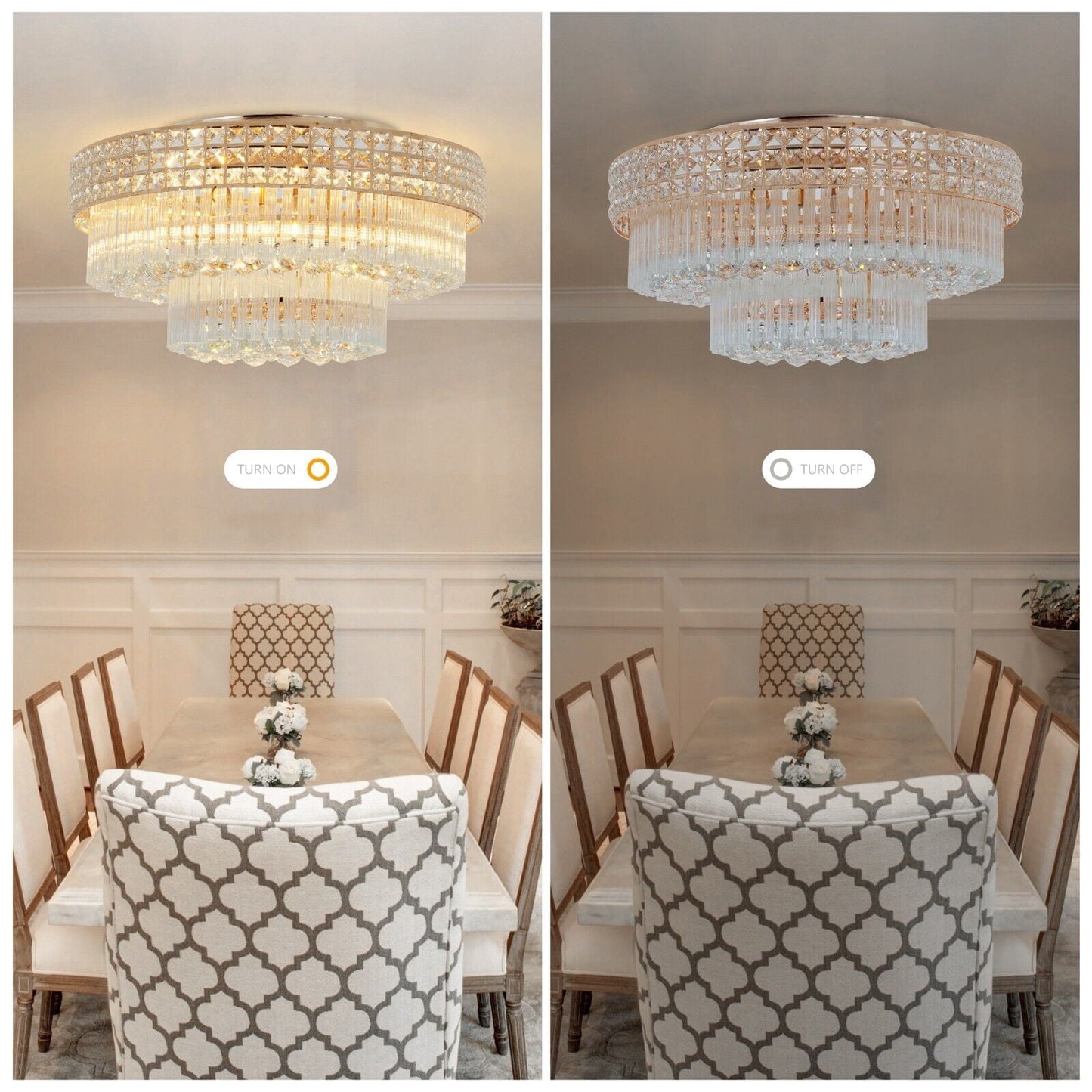 23.6" Modern Remote ControlledK9 Crystal Chandelier
