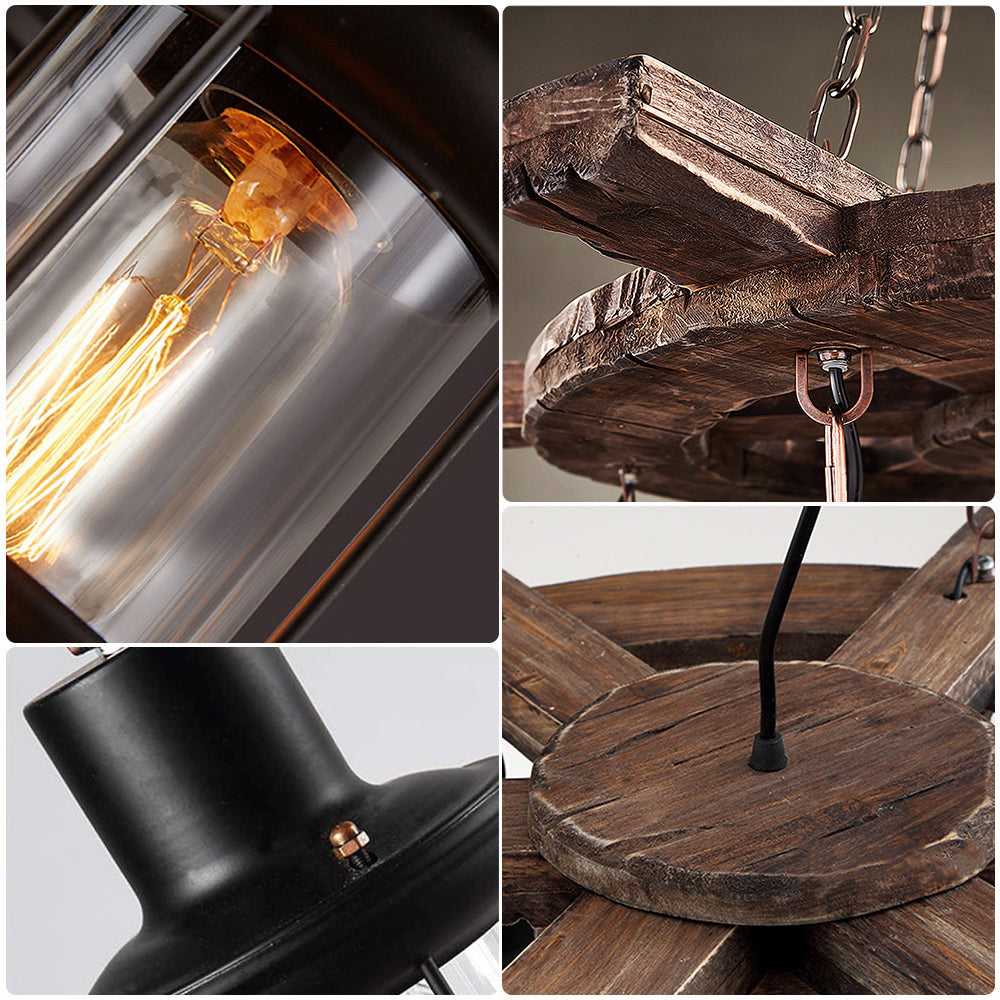 6-Light Vintage Woodwork Rudder DS-DR16