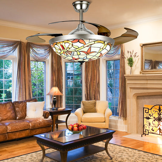 42" Vintage Invisible Ceiling Fan with Light DS-FZ168