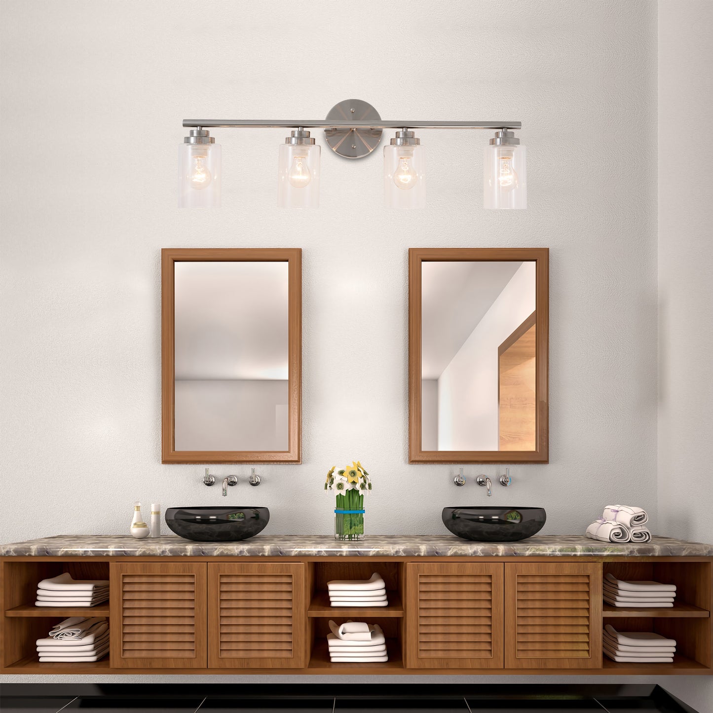 Fandian 42Inch Modern Ceiling Light Brush Nickel-DS-FM44