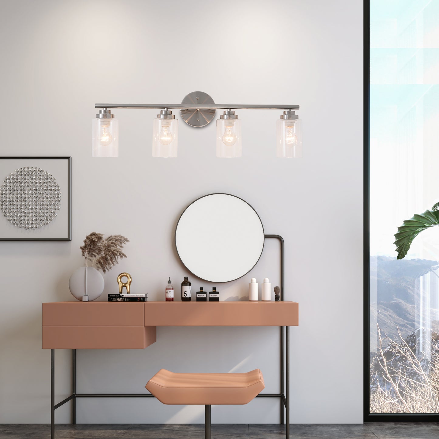 Fandian 42Inch Modern Ceiling Light Brush Nickel-DS-FM44