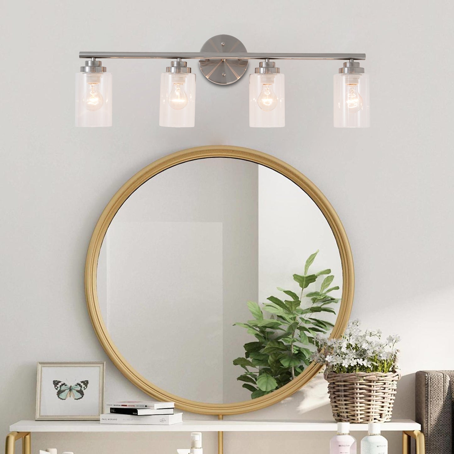 Fandian 42Inch Modern Ceiling Light Brush Nickel-DS-FM44