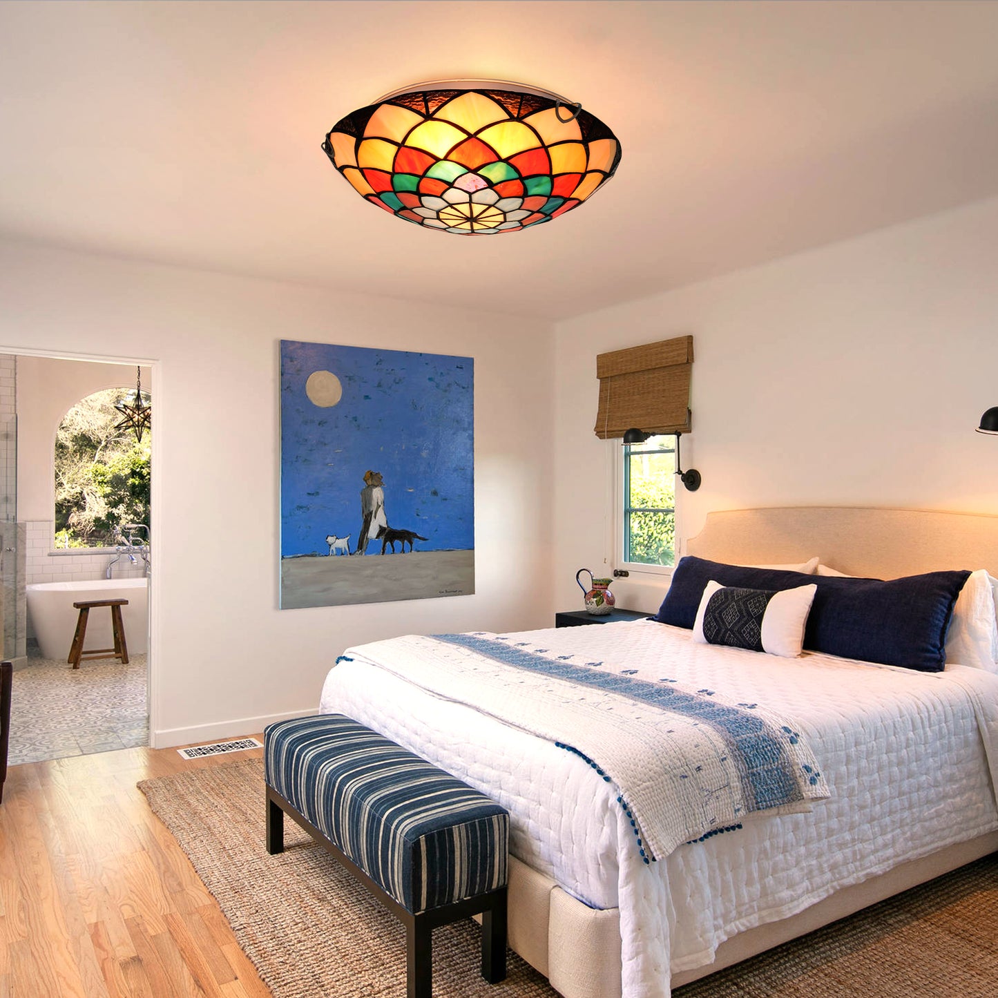 Tiffany Flush Mount Ceiling Light DS-DR35