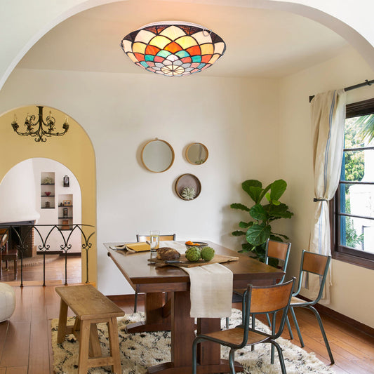 Tiffany Flush Mount Ceiling Light DS-DR35