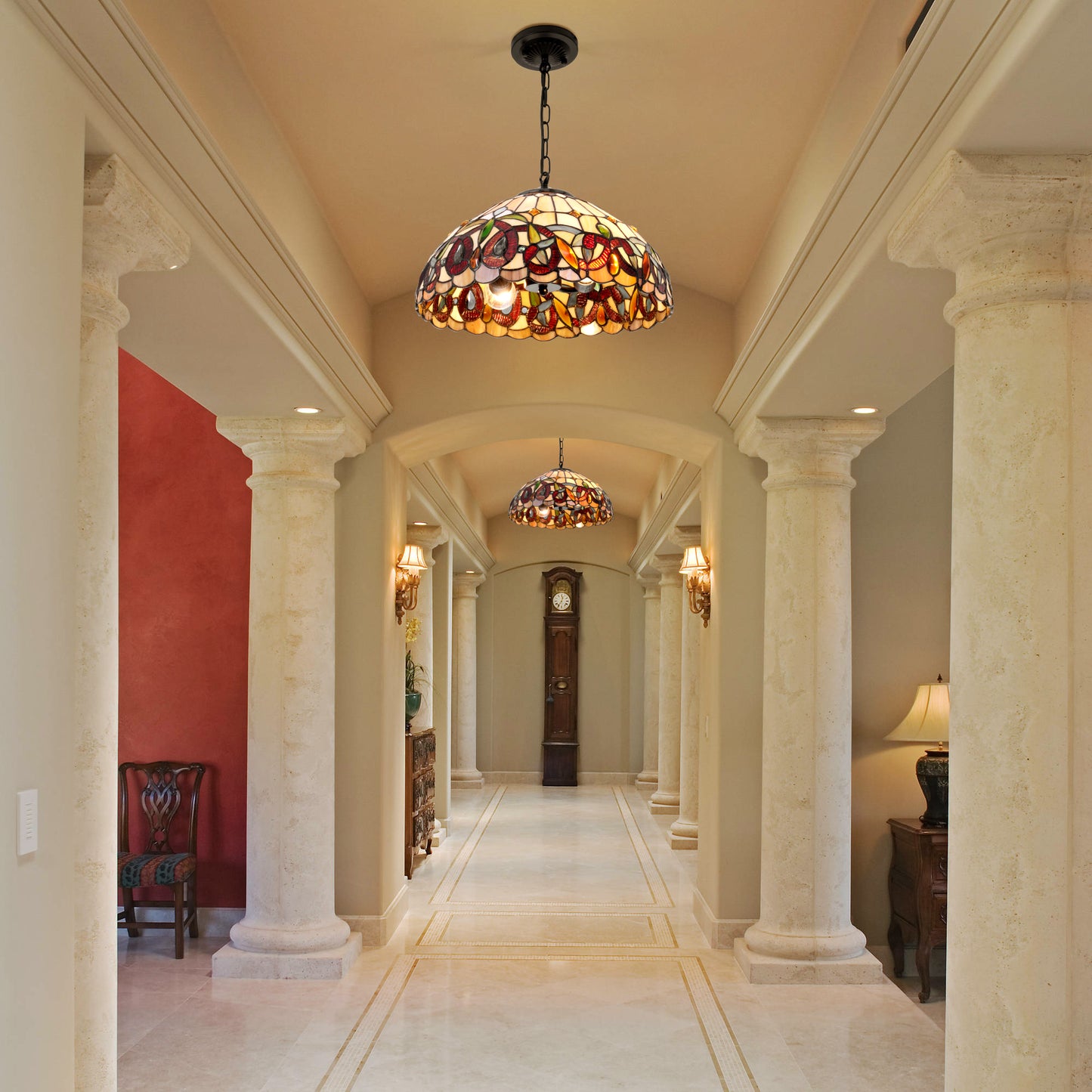 Tiffany-Style Vintage Pendant Chandelier DS-DR31