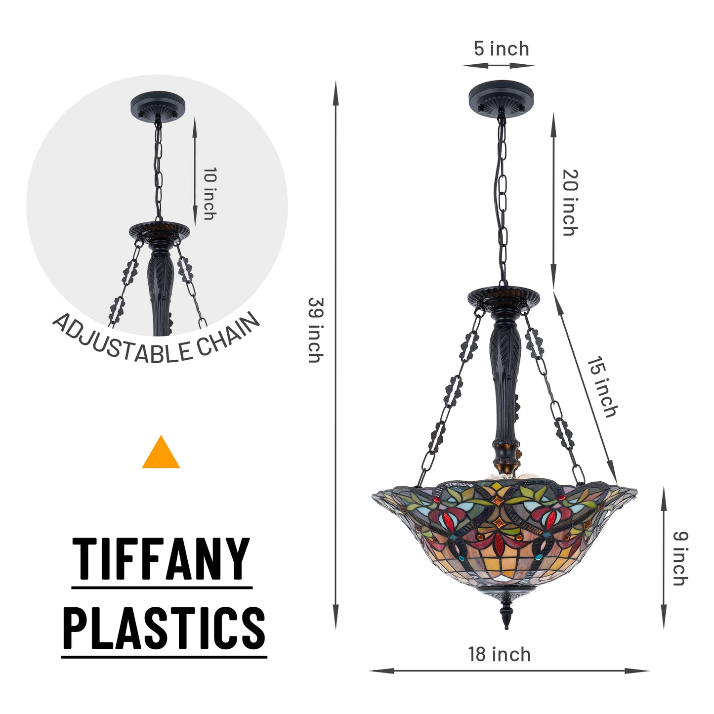 Tiffany Victorian Glass Chandelier DS-DR32