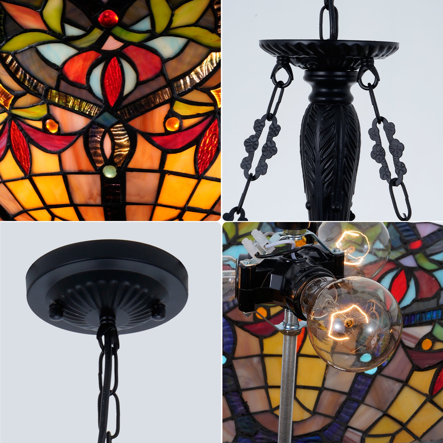Tiffany Victorian Glass Chandelier DS-DR32