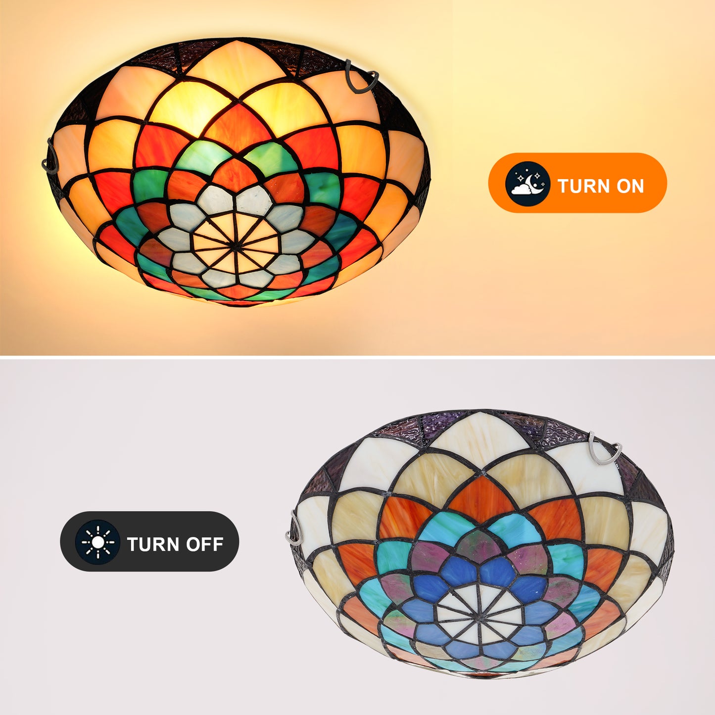 Tiffany Flush Mount Ceiling Light DS-DR35
