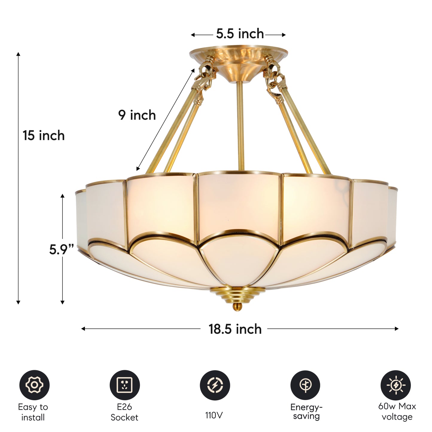Tiffany Ceiling Light Fixture DS-DR36