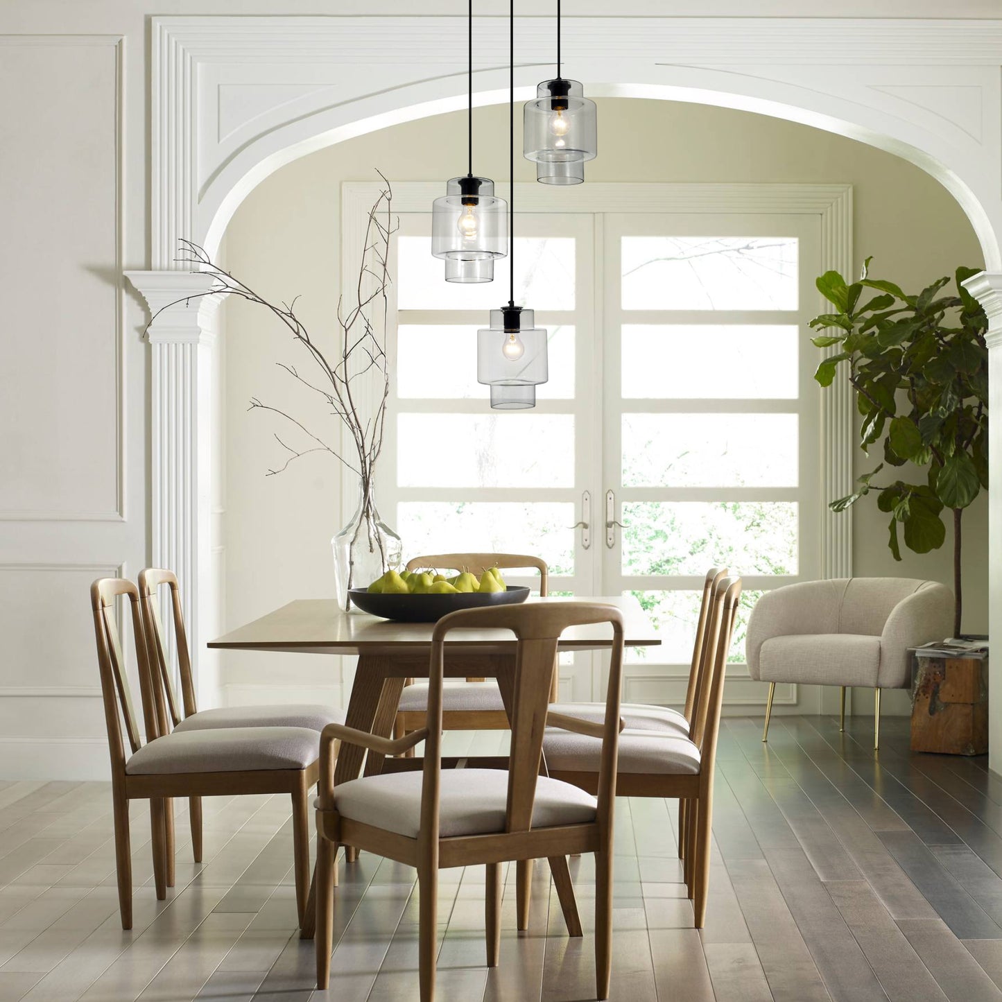 Modern Glass Shaed Ceiling Chandelier DS-DY47