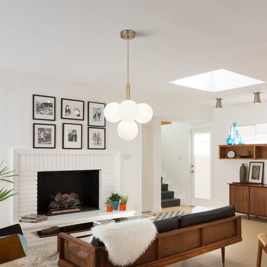 Milk White Frosted Glass Chandelier DS-DY49