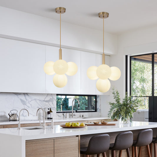 Milk White Frosted Glass Chandelier DS-DY49