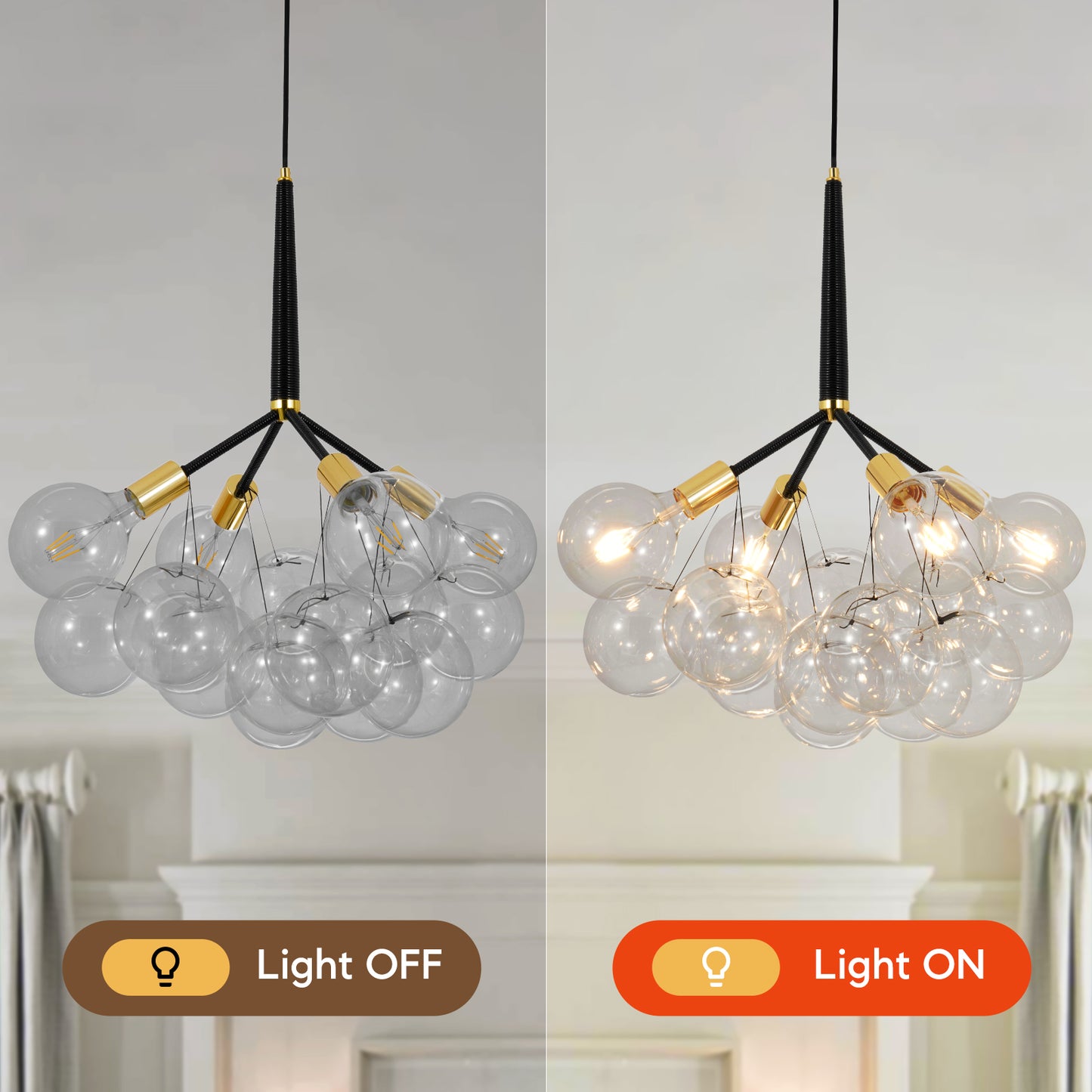 Visual Comfort Glass Bubble Chandelier DS-DY54