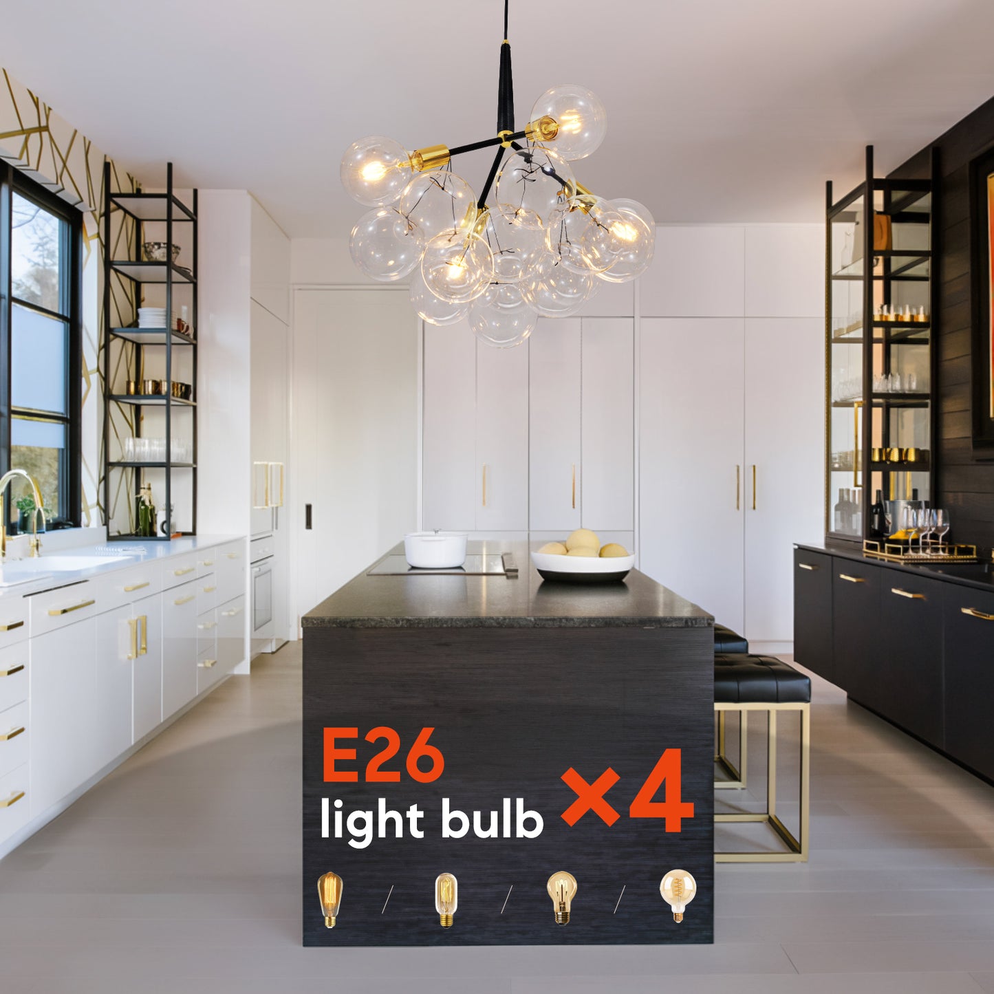 Visual Comfort Glass Bubble Chandelier DS-DY54