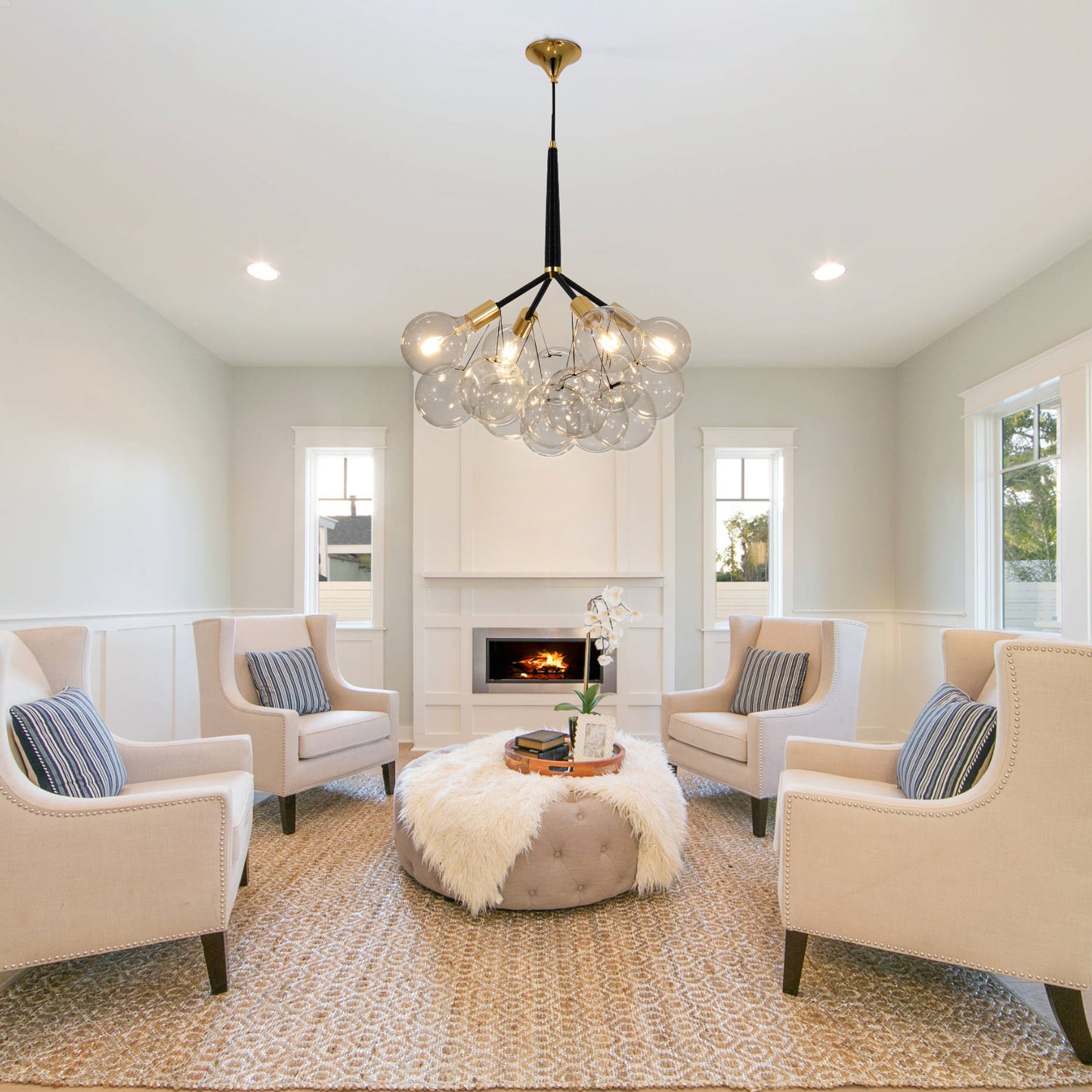 Visual Comfort Glass Bubble Chandelier DS-DY54