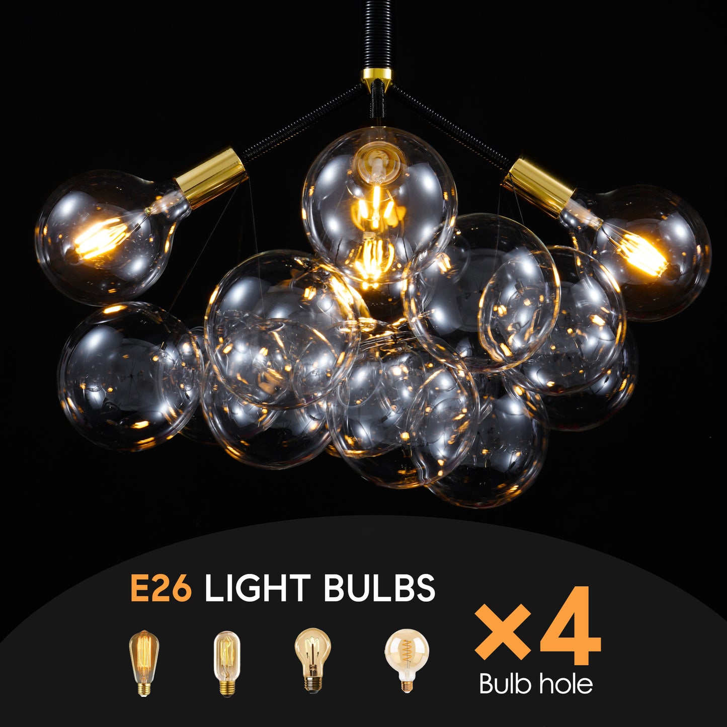 Visual Comfort Glass Bubble Chandelier DS-DY54