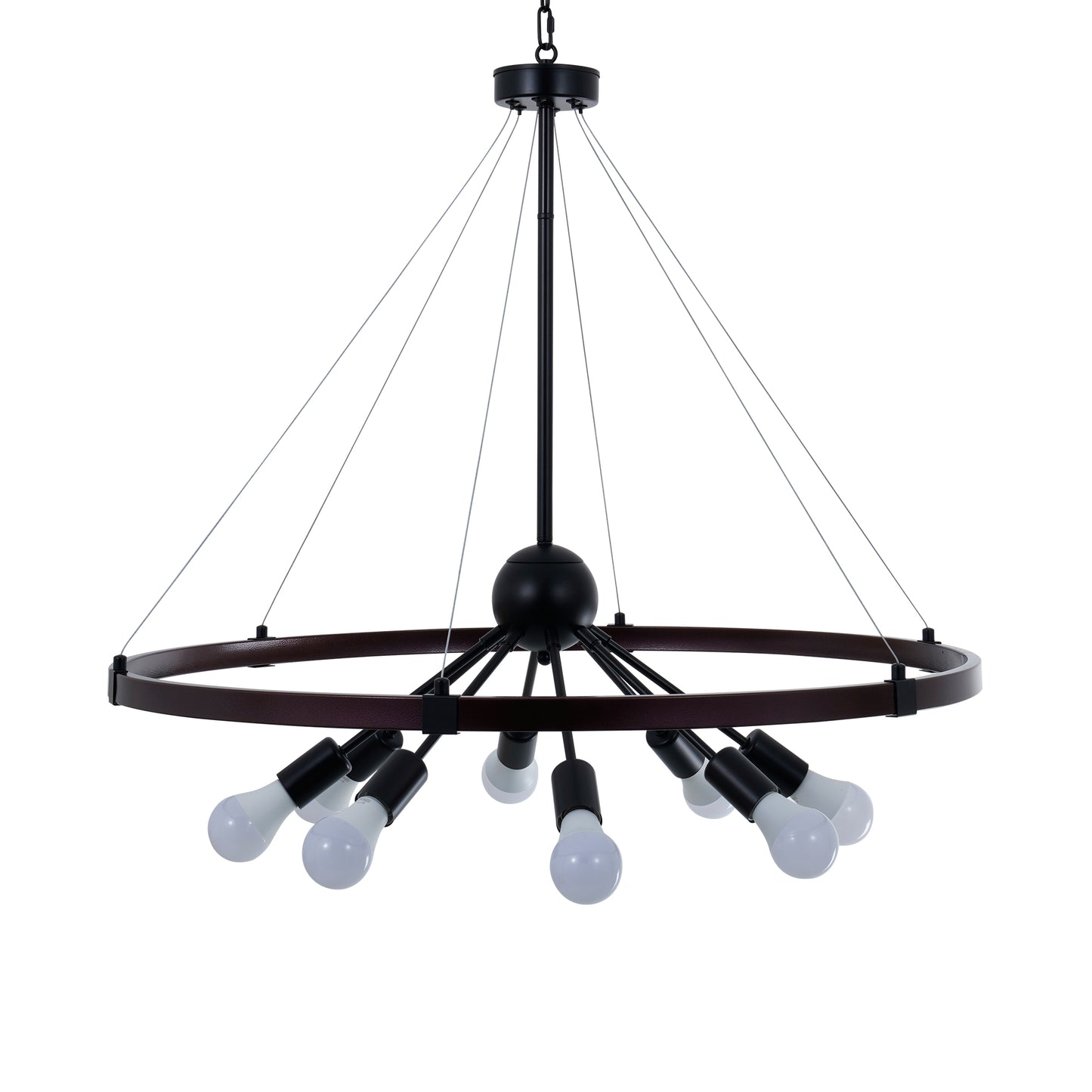 Rust Colored Wrought Iron Chandelier DS-DY56