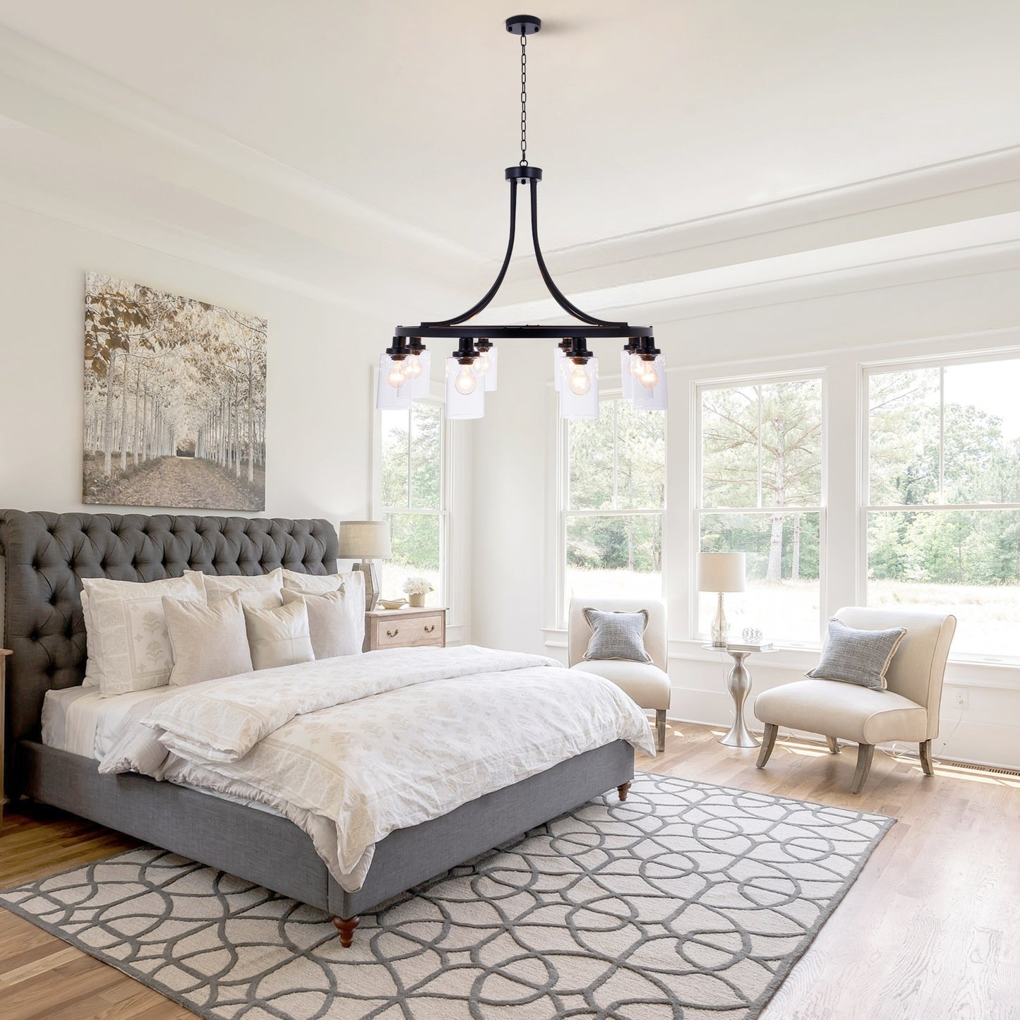 6-Head Black Iron Chandelier DS-DY61