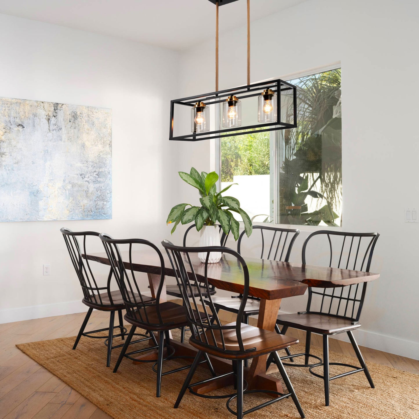 4 - Light Dimmable Rectangle Chandelier DS-DY79