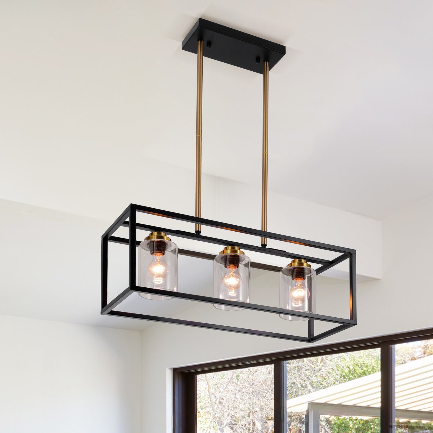 4 - Light Dimmable Rectangle Chandelier DS-DY79