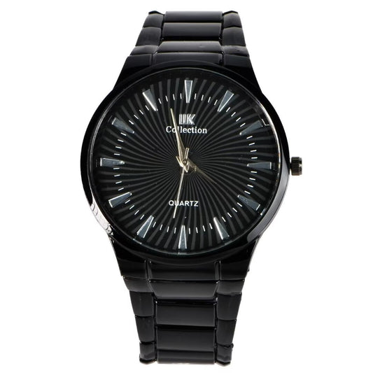Men's Black Business Watch, Luxury Fashion Steel Band Watch, Quartz Waterproof Stainless Steel Watch, Men's Gift, Adult Men's Watch