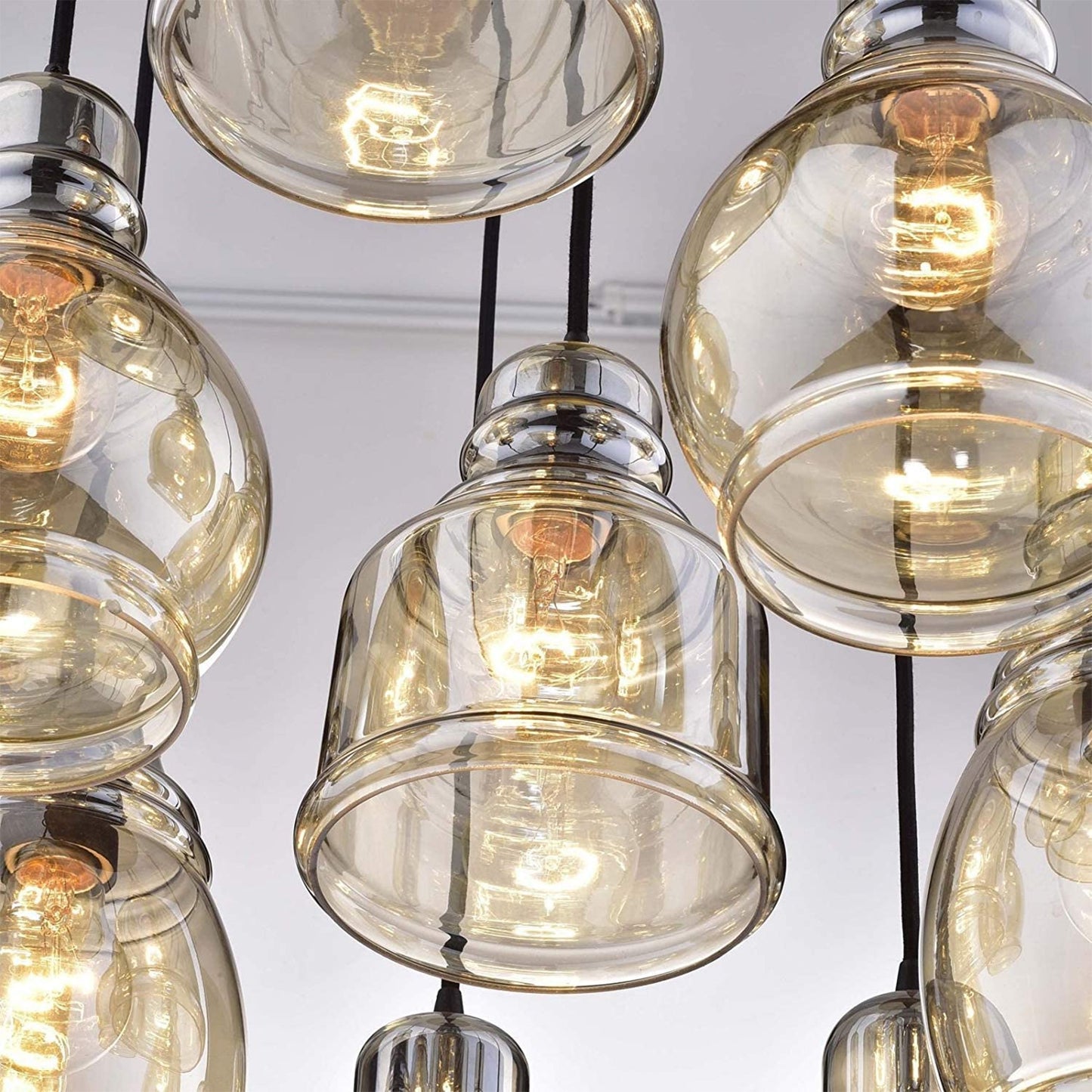 8-Light Brandy Glass Chandelier DS-FM24