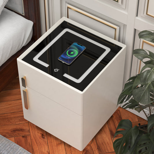 1 - Drawer Nightstand (Pre-Assembled) With Safe Case, Wireless Charging, Led Light