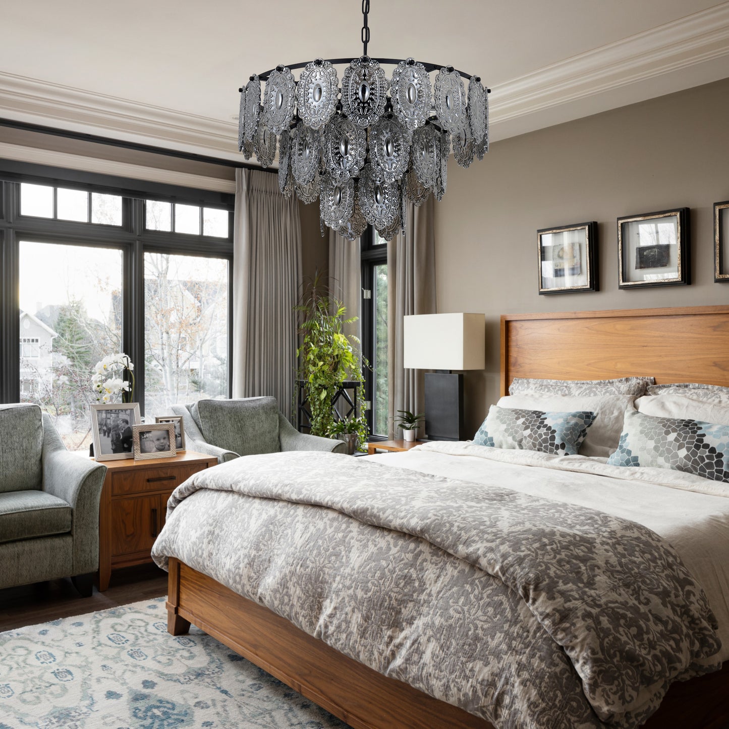 Modern Black Chandelier Luxury Ceiling Pendant DS-SQ24