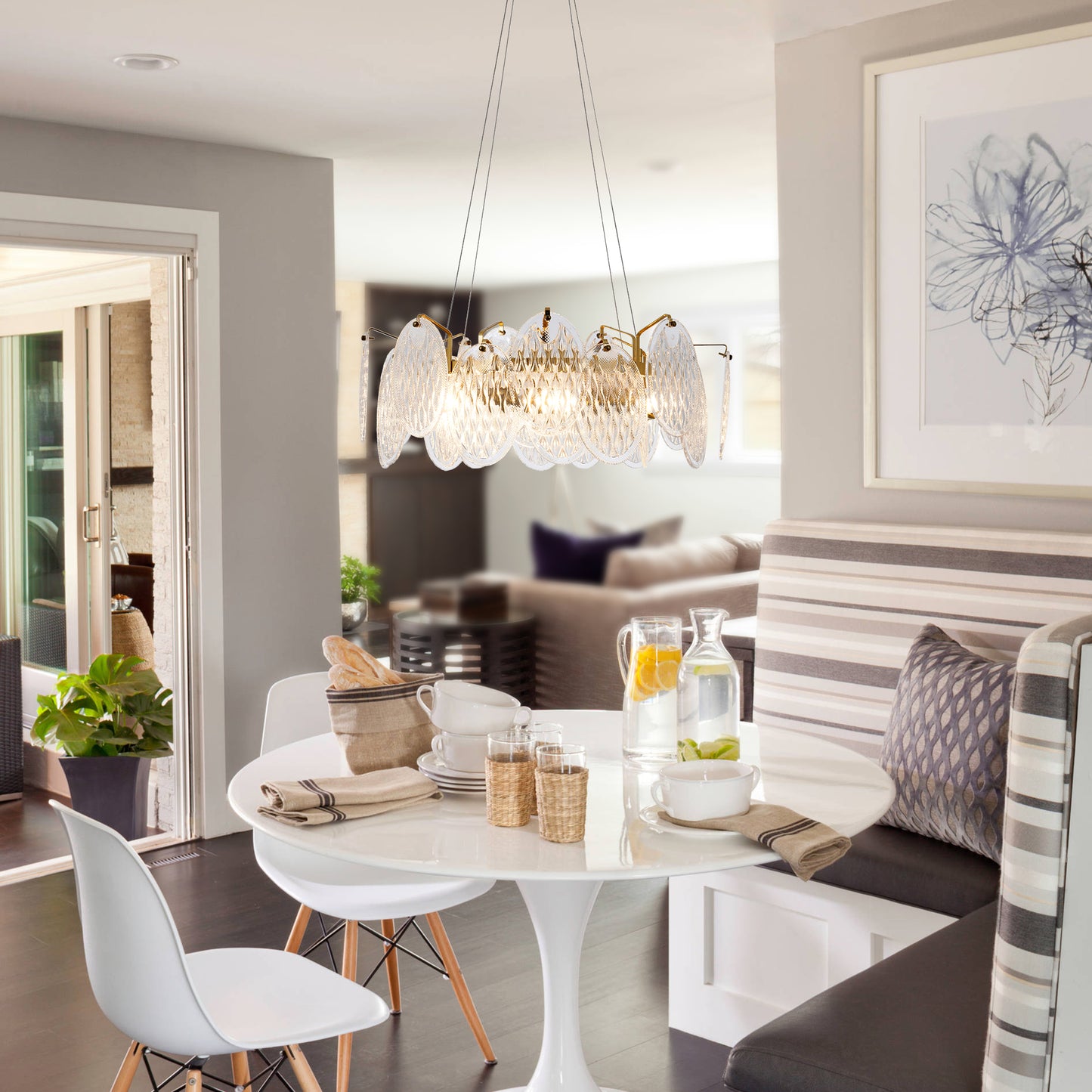 French Luxury Modern Gold Glass Chandelier DS-SQ29