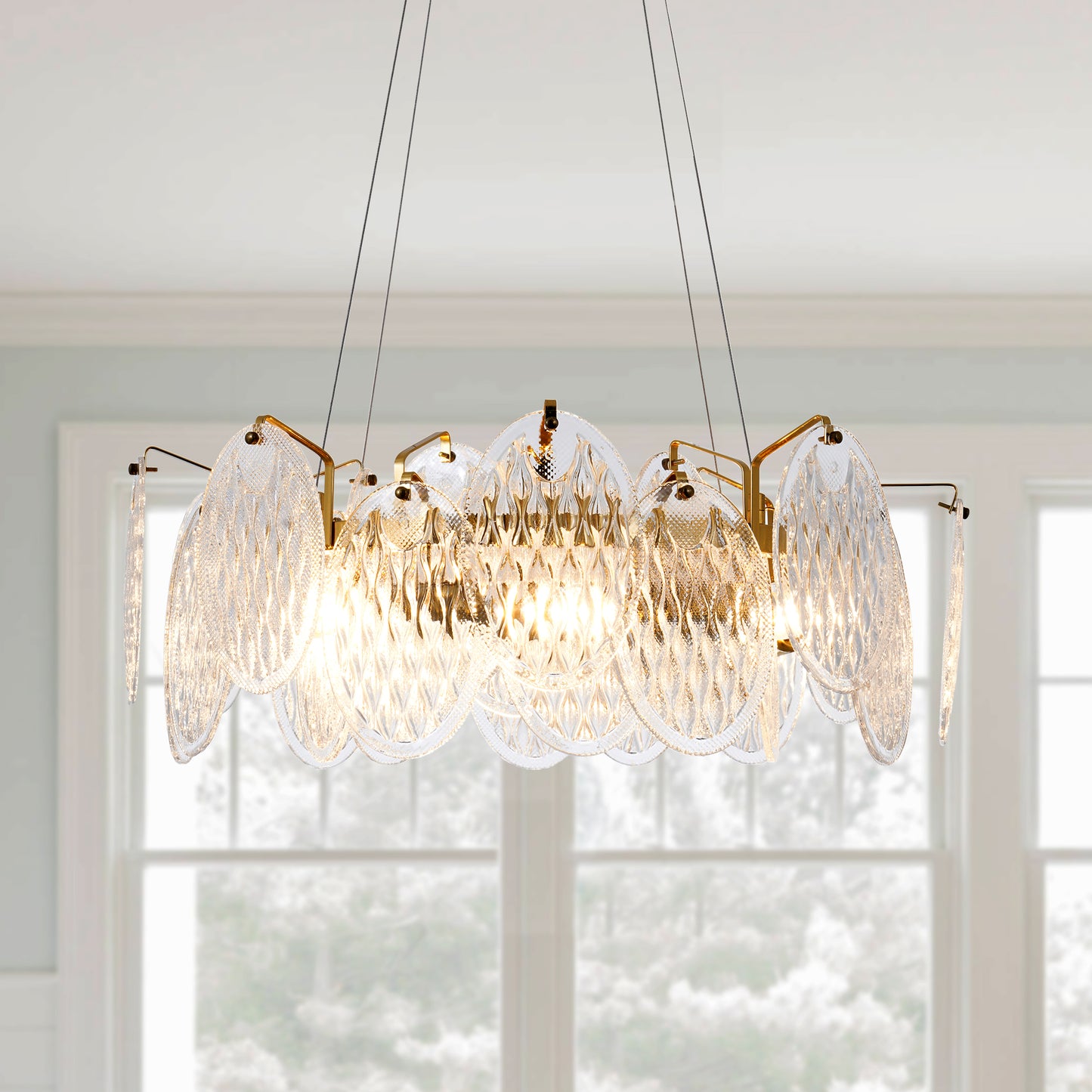 French Luxury Modern Gold Glass Chandelier DS-SQ29