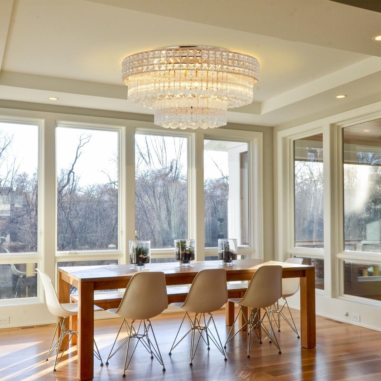 23.6" Modern Remote ControlledK9 Crystal Chandelier