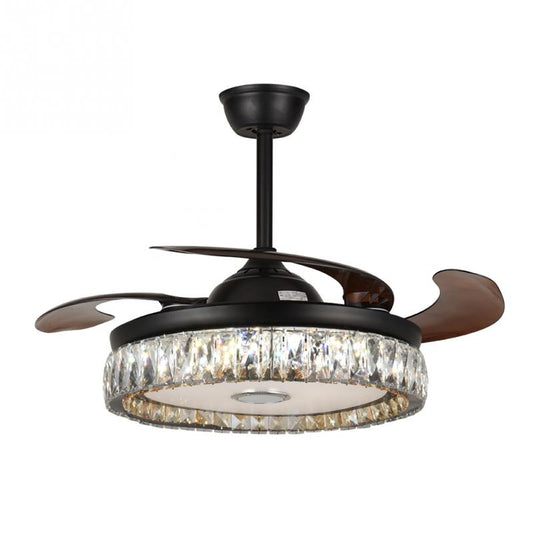 42" Modern Bluetooth Crystal Ceiling Fan with Light DS-FH32