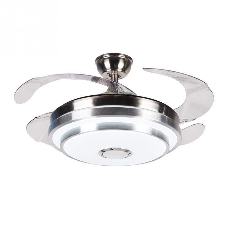 42" Tri-Color Bluetooth Invisible Ceiling Fan Chandelier DS-FZ06